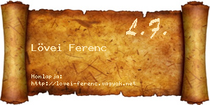 Lövei Ferenc névjegykártya